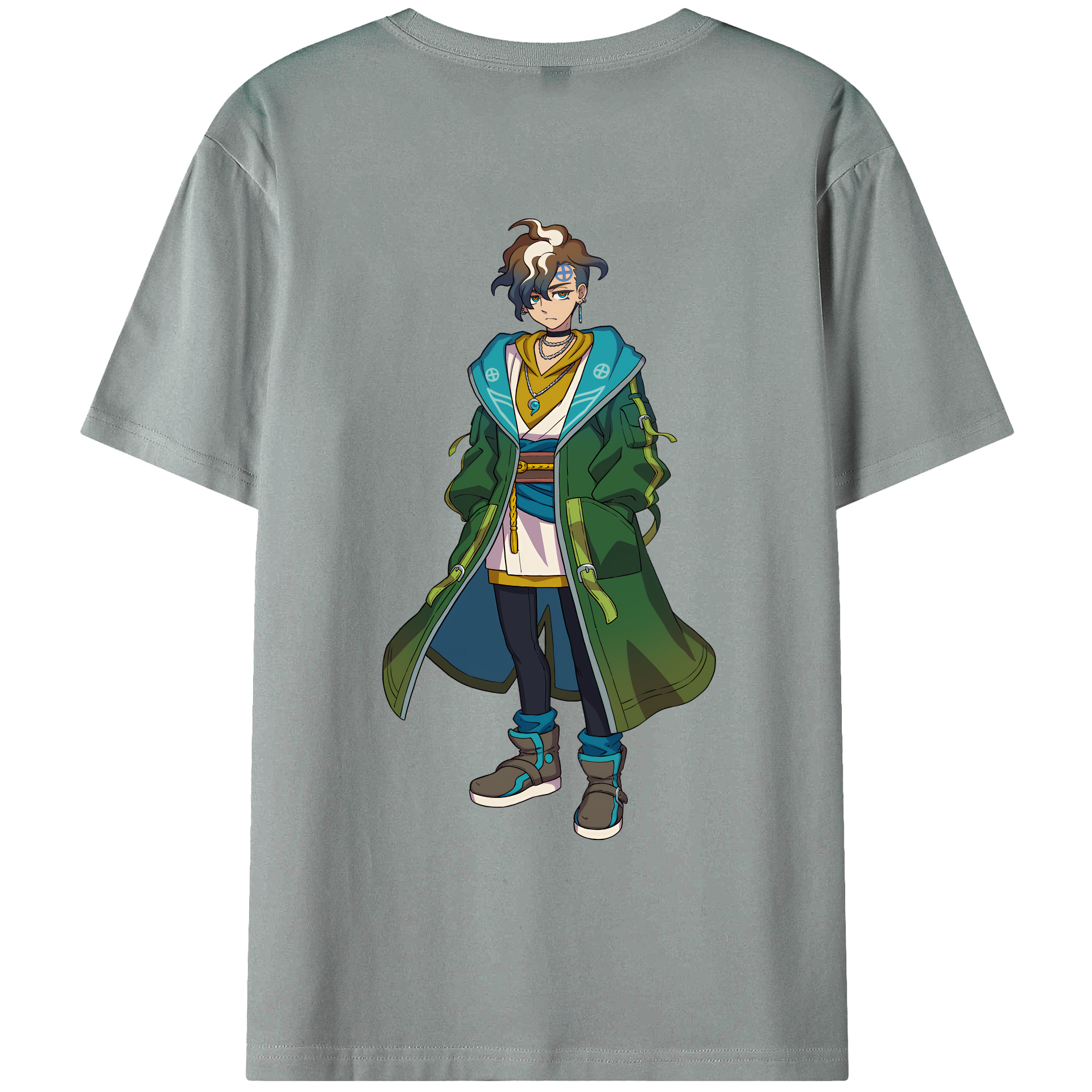 （画像用） 妖怪ウォッチ Yo-kai Watch 綿100％ メンズ半袖Tシャツ（バックプリント） 通気性